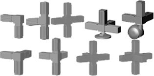 4-way aluminum profile connectors