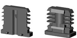 Castor fittings for rectangular tube