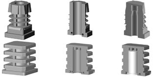 Castor fittings for square tube