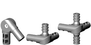 Connector with link for round tube