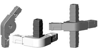 Connector with link for square tube