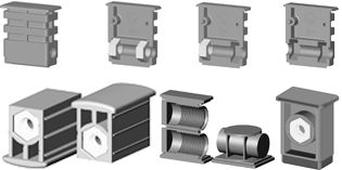 Raccords dangle filets pour tube rectangulaire