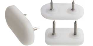 Rectangular furniture gliders with pin