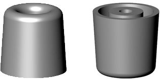 Round screw-on buffer feet