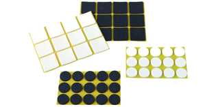 Self adhesive anti slip pads on cards