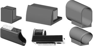 Slide caps for rectangular tube