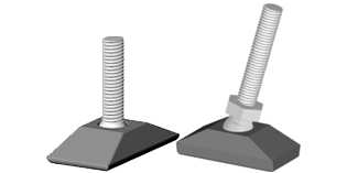 Square adjustable tilt feet with ball joint