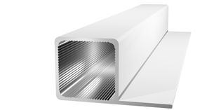 Square aluminium profile with 1 wing