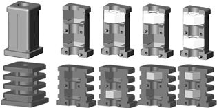 Threaded expander inserts for square tube