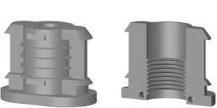 Threaded inserts for oval tube