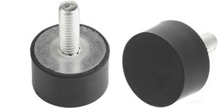 Vibration dampers with 1 threaded bolt