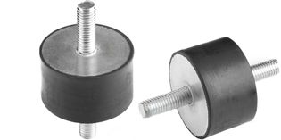 Vibration dampers with 2 threaded bolts