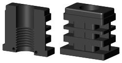 Gewindestopfen für Rechteckrohr VL40X25X2M16