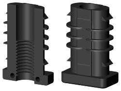 Gewindestopfen für Rechteckrohr VL25X15M10