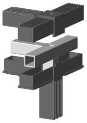 Steckverbinder für Quadratrohr Typ 3D4 3D4V25KS/M8