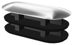 Sichtstopfen oval mit Metallkappe VO20X10/CHR