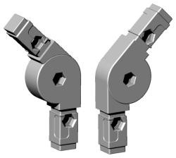 Gelenkverbinder für Quadratrohr Typ 2D2 2D2V20K/M6/GELENK/180° R7035
