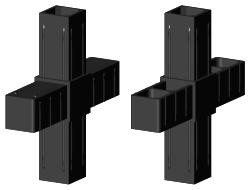 Steckverbinder für Quadratrohr Typ 2D4 2D4V25X2MK GF