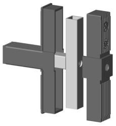 Steckverbinder für Quadratrohr Typ 2D3 2D3V25KS/M8