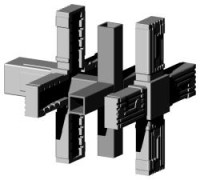 Steckverbinder für Quadratrohr Typ 3D5 3D5V30KS RAL7035