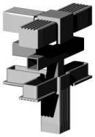 Steckverbinder für Quadratrohr Typ 3D4 3D4V30KS RAL7035