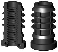 Gewindestopfen für Rundrohr RL22M10 LANG.GEW.