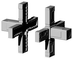 Steckverbinder für Quadratrohr Typ 3D6 3D6V30K RAL7035