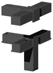 Steckverbinder für Quadratrohr Typ 3D4 3D4V25K