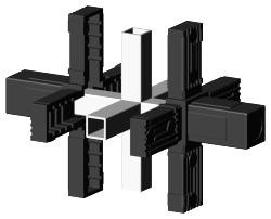 Steckverbinder für Quadratrohr Typ 3D6 3D6V30KS
