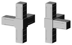 Steckverbinder für Quadratrohr Typ 3D4 3D4V25X2MK GF 7035