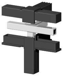 Steckverbinder für Quadratrohr Typ 3D4 3D4V20KS