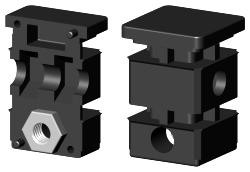 Schraub-Eckverbinder für Quadratrohr 3D1BVV30X30X1.5M8/1H