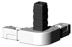 Gelenkverbinder für Quadratrohr Typ 3D3 3D3V20K/GELENK/180° R7035