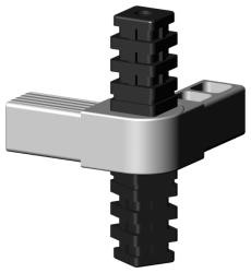 Gelenkverbinder für Quadratrohr Typ 3D4 3D4V25K/GELENK RAL7035
