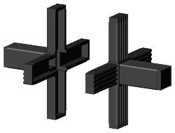 Steckverbinder für Quadratrohr Typ 3D6 3D6V25K