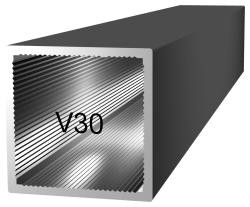 Aluminium-Vierkantprofil R V30 SCHWARZ ELOX