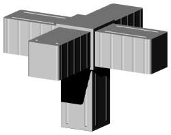 Steckverbinder für Quadratrohr Typ 3D5 3D5V20MK GF 7035