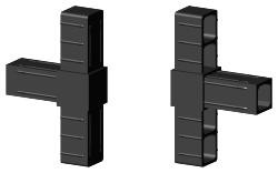 Steckverbinder für Quadratrohr Typ 2D3 2D3V25X2MK GF