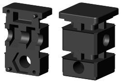 Schraub-Eckverbinder für Quadratrohr 3D1BVV30X30X1.5M8/0
