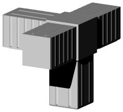 Steckverbinder für Quadratrohr Typ 3D4 3D4V40X2MK RAL7035