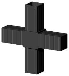 Steckverbinder für Quadratrohr Typ 2D4 2D4V20MK GF SCHWARZ