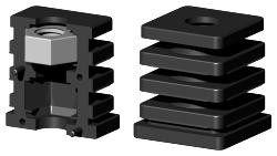 Expanderstopfen für Quadratrohr VS38X38X1.5M12/1H