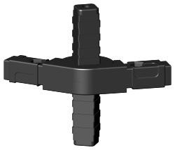 Gelenkverbinder für Quadratrohr Typ 3D4 3D4V20K/GELENK/180°