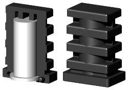 Rollenhalter/Buchse für Vierkantrohr VRH30X20X1.5/9