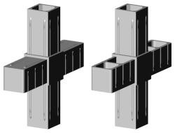 Steckverbinder für Quadratrohr Typ 2D4 2D4V25X2MK GF 7035