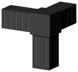 Steckverbinder für Quadratrohr Typ 3D3 3D3V20MK GF SCHWARZ