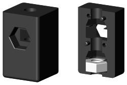 Schraub-Eckverbinder für Quadratrohr 3D1V30X30X2M8/1H
