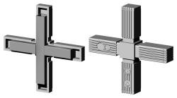 Steckverbinder für Quadratrohr Typ 2D4 2D4V25KS RAL7035