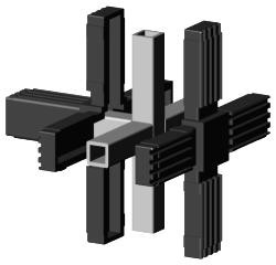 Steckverbinder für Quadratrohr Typ 3D5 3D5V20KS