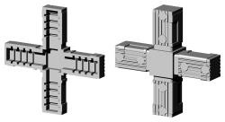 Steckverbinder für Quadratrohr Typ 2D4 2D4V30K RAL7035